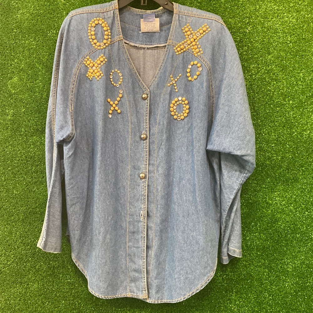 Denim Vintage Studded Shirt Sz. 16 p